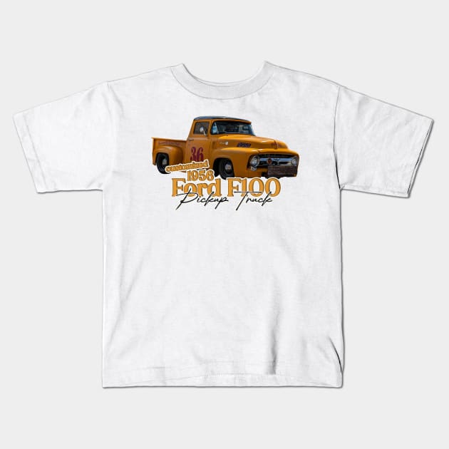 Customized 1956 Ford F100 Pickup Truck Kids T-Shirt by Gestalt Imagery